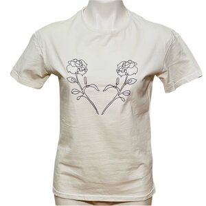 3/$30 Wednesday's Girl relaxed t-shirt with rose heart print
